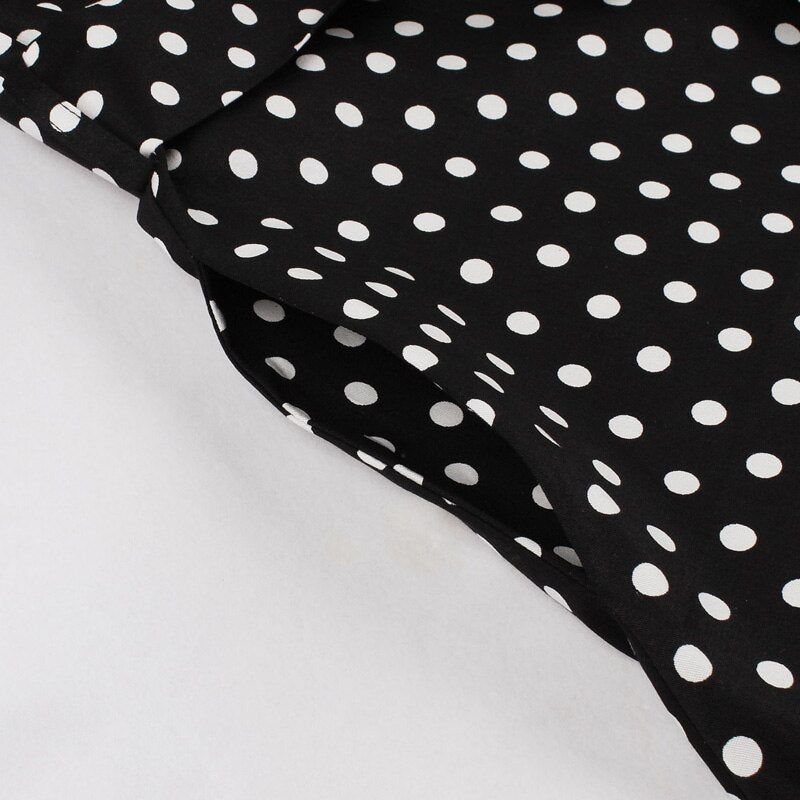 Turn Down Collar Single-Breasted Polka Dot Summer Cotton Shirt Dress Women 50s Rockabilly Vintage Sleeveless Midi Dresses