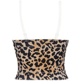 Rhinestone Crop Top With Cups Velvet Transparent Shoulder Strap Corset Dance Nightclub Sexy Top Winter Lingerie