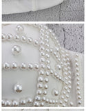 Summer Women Pearl Tank Sexy Cropped Tops Thin Vest Elegant Camisole Breast Wrap Streetwear