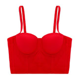 Sexy Crop Top To Wear Out Sleeveless Camis Built In Bra Ladies Cropped Top Nightclub Party Corset Push Up Bustier