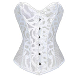 Women Sexy Transparent Hollow Net Overbust Corset Waist Training Slim Lace Up Corsets Bustiers Lingerie Top Plus Size S-6XL