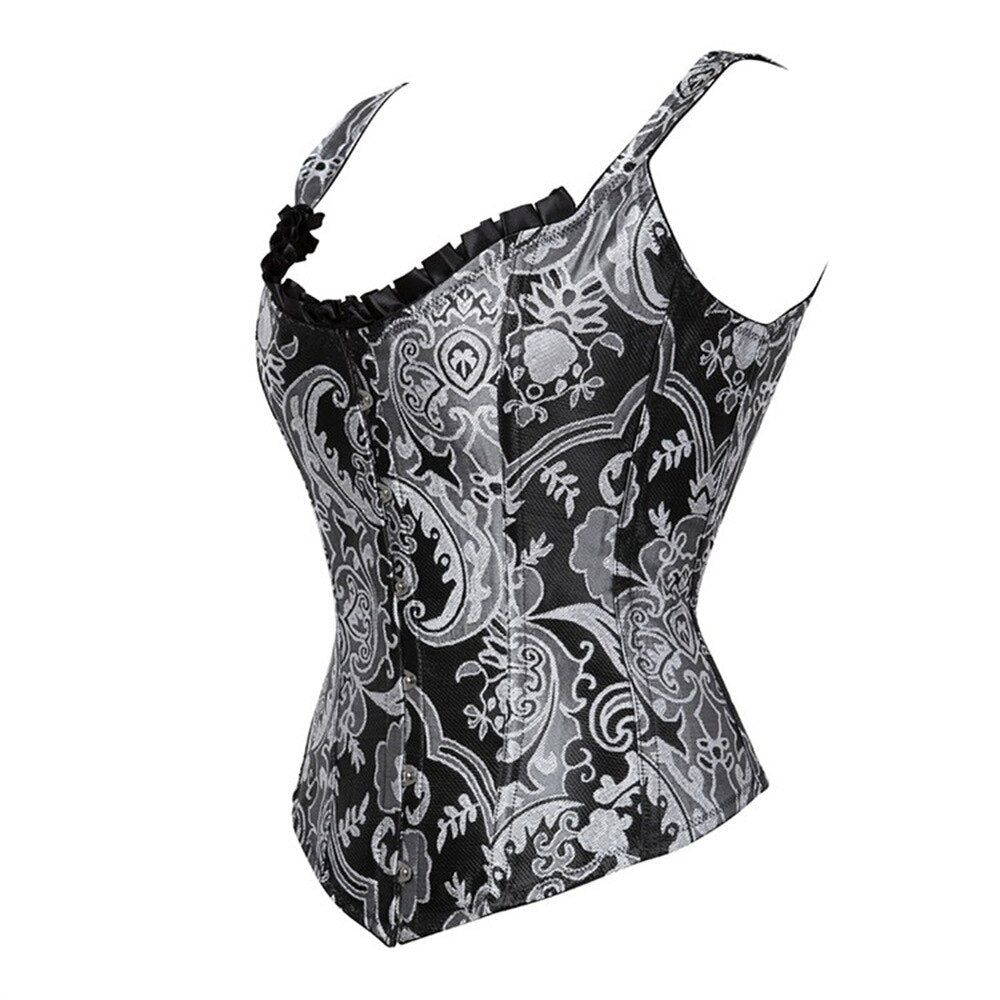 12 Spiral Steel Boned Gothic Women Waist Trainer Corsets Bustier Body Waist Cincher Overbust Top Lingerie Vest Body Shaper