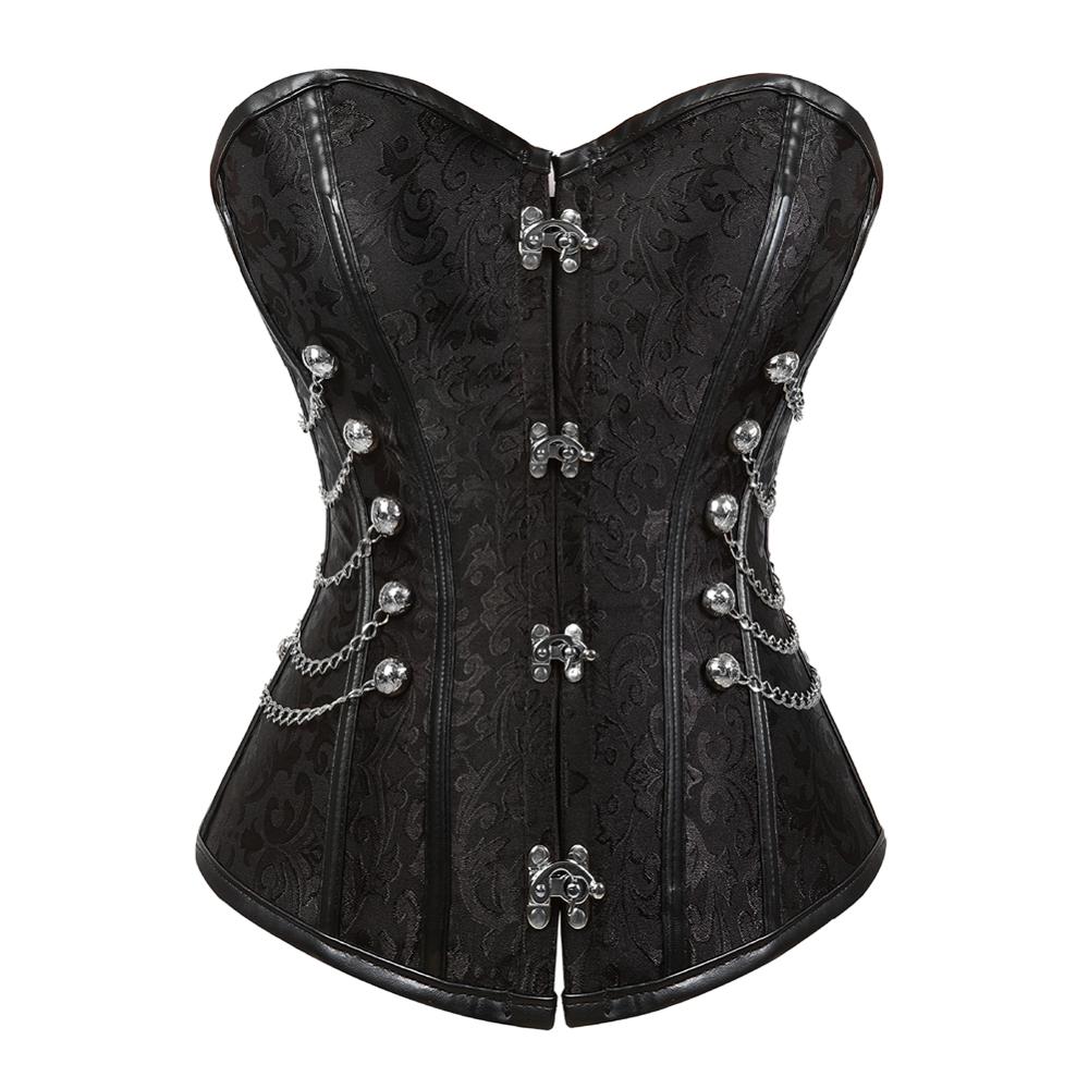 Women Steampunk Sexy Floral Overbust Corset Pirate Clothes Spiral Steel Boned Waist Trainer Body Shaper Corset Bustier Lingerie