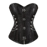 Women Steampunk Sexy Floral Overbust Corset Pirate Clothes Spiral Steel Boned Waist Trainer Body Shaper Corset Bustier Lingerie