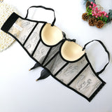 Mesh Bead Summer Sexy Corset Nightclub Party Short Women Camis Built In Bra Cropped Crop Top Push Up Breast
