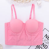Sexy Crop Top To Wear Out Sleeveless Camis Built In Bra Ladies Cropped Top Nightclub Party Corset Push Up Bustier