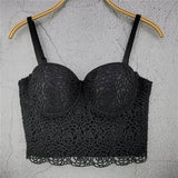 New In Autumn Embroidery White Women Sexy Top Underwear To Wear Out Vest Push Up Bralette Bra Corset Tops
