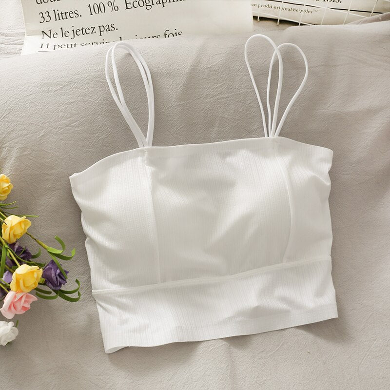 New Camisole Women White Tank Top Sexy Summer Boho Short Camis Cropped Tops Inner Tank Top Female Streetwear