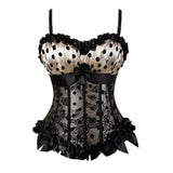 Sexy Satin Straps Corset Cup stripe Spaghetti Showgirl lace up boned Waist Trainer Bustier Plus Size S-2XL Lingerie