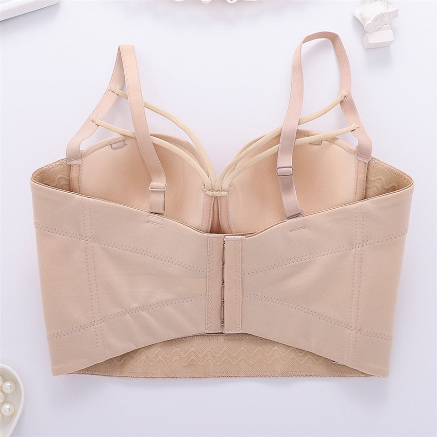New Bodice Summer Top Sleeveless Short Sexy Push Up Crop Top Women Harajuku Off Shoulder Solid Camis With Built In Bra