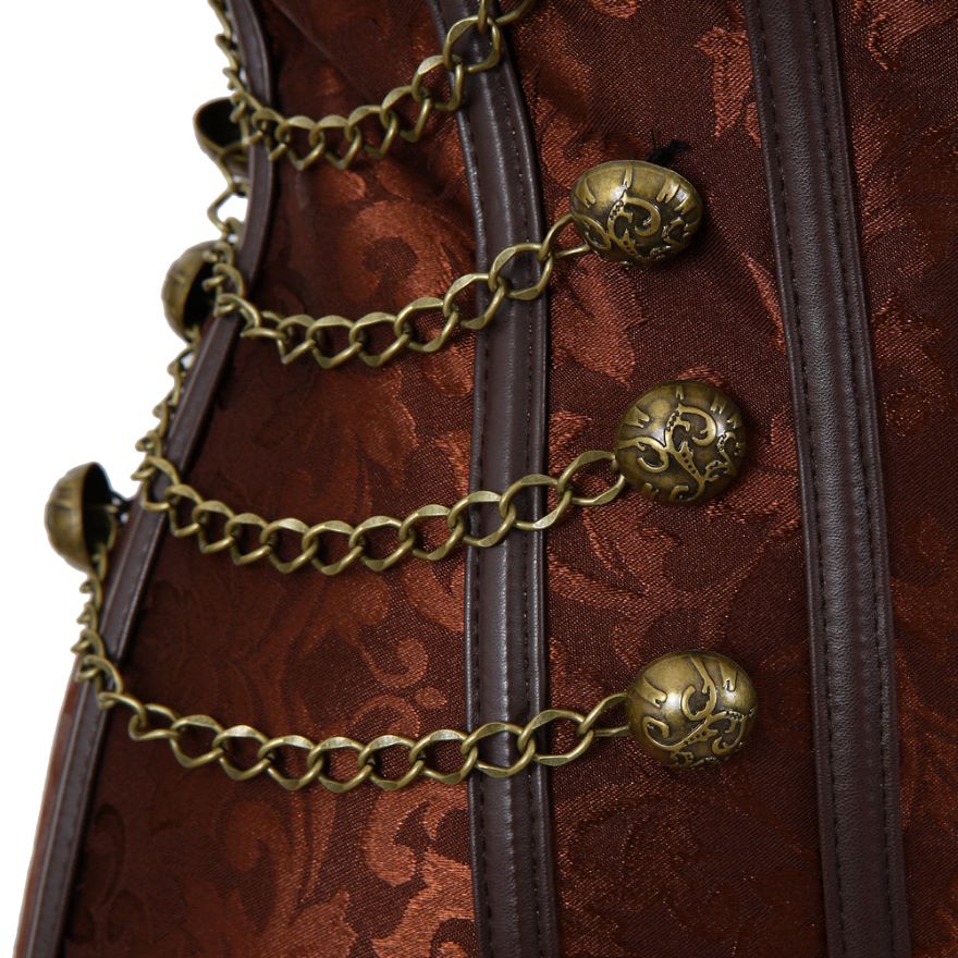 Women Steampunk Sexy Floral Overbust Corset Pirate Clothes Spiral Steel Boned Waist Trainer Body Shaper Corset Bustier Lingerie