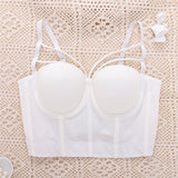 New Bodice Summer Top Sleeveless Short Sexy Push Up Crop Top Women Harajuku Off Shoulder Solid Camis With Built In Bra