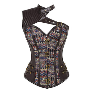 Sexy Vintage Steampunk Gothic Waist Trainer Overbust Steel Boned Corset Bustier Vest Lingerie