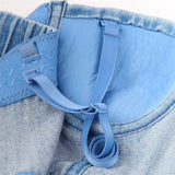 New Denim Rhinestone Sexy Women Top With Cups Push Up Camisole Bustier Corset