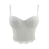 New In Autumn Embroidery White Women Sexy Top Underwear To Wear Out Vest Push Up Bralette Bra Corset Tops