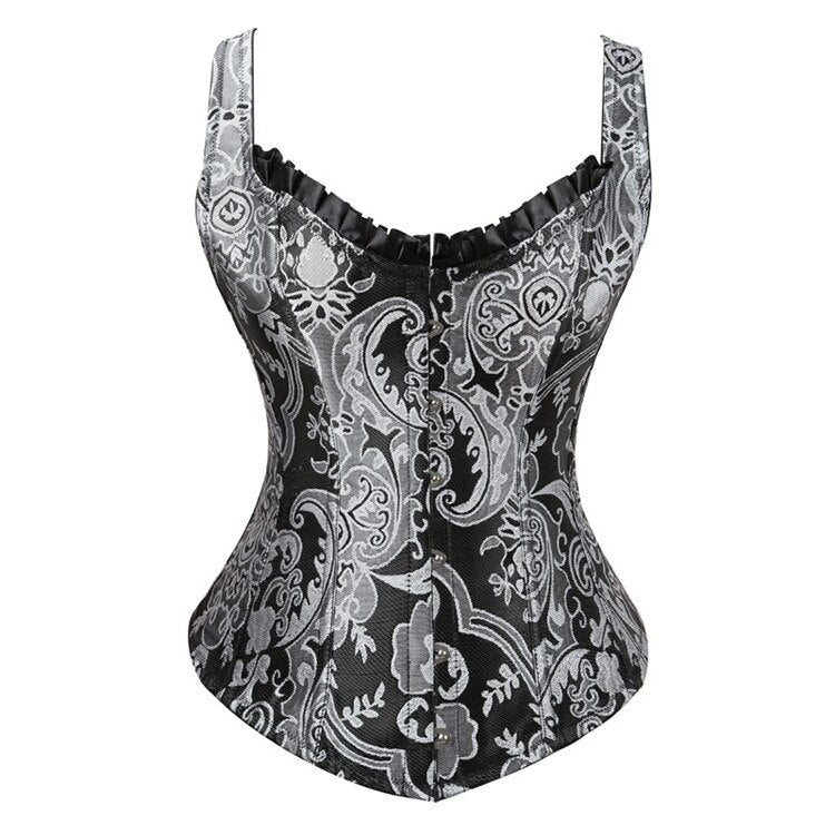 12 Spiral Steel Boned Gothic Women Waist Trainer Corsets Bustier Body Waist Cincher Overbust Top Lingerie Vest Body Shaper
