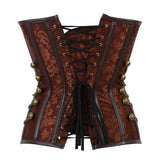 Women Steampunk Sexy Floral Overbust Corset Pirate Clothes Spiral Steel Boned Waist Trainer Body Shaper Corset Bustier Lingerie