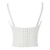 Crop Top With Built In Bra Acrylic Imitation Stones Push Up Sexy Corset Tops Performance Underwear Camisole