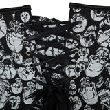 Women Sexy Skull Print Overbust Corset Gothic Waist Cincher Slimming Lace Up Corset Bustier Lingerie Top Plus Size