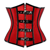 Women Sexy Gothic Faux Leather Underbust Corset Steampunk Spiral Steel Boned Corset Waist Trainer Corsets Bustiers Lingerie Top
