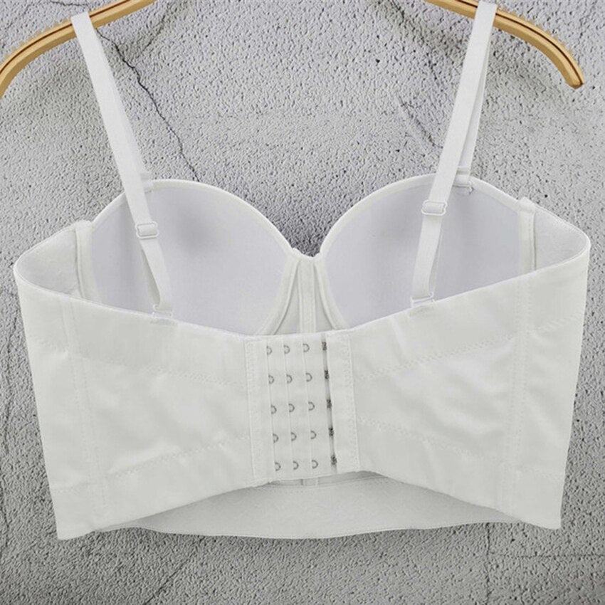 New Summer Sweet Floral Handmade Beading Party Sexy Women Top With Cups Crop Top To Wear Out Push Up Bralette Bra Corset