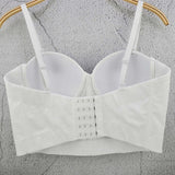 New Summer Sweet Floral Handmade Beading Party Sexy Women Top With Cups Crop Top To Wear Out Push Up Bralette Bra Corset