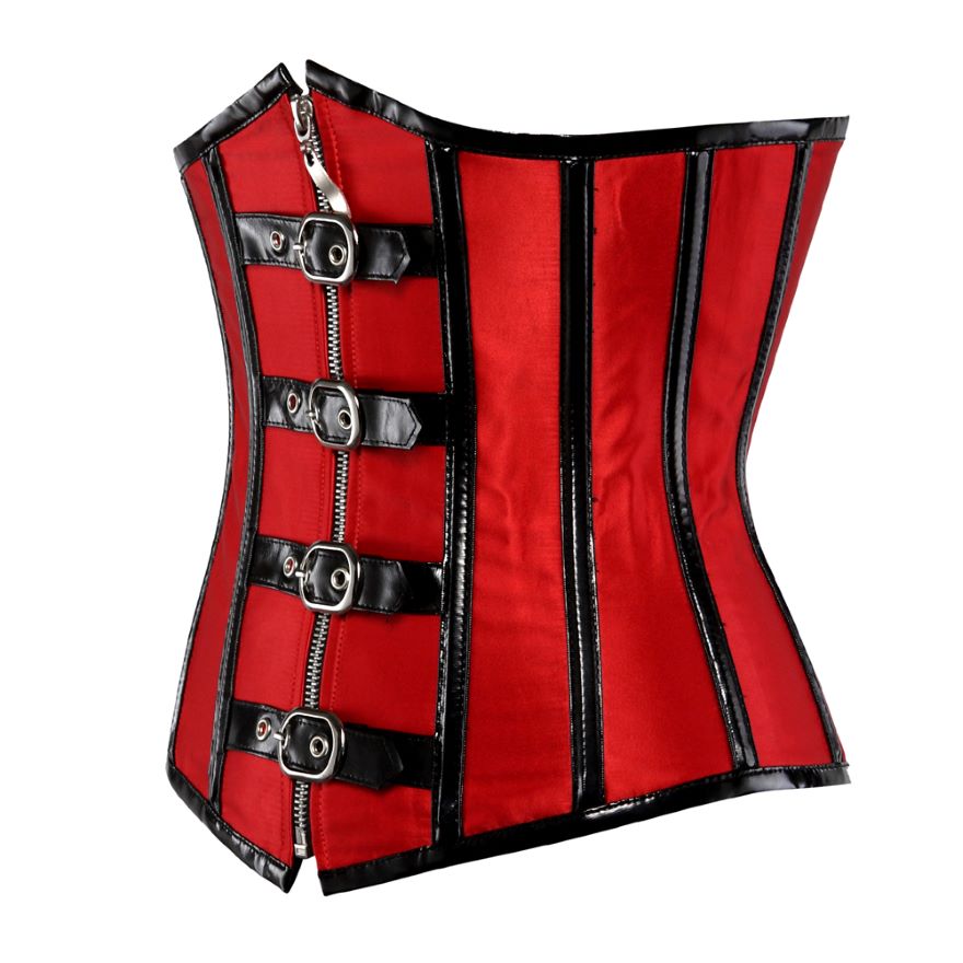 Gothic Zipper Underbust Corset Top Women Steampunk Sexy Brocade Corset Bustier Lingerie Burlesque Slim Waist Trainer Corsets