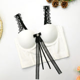 Lace Spaghetti Strap Crop Top Summer Sexy Corset Nightclub Party Short Women Camis In Bra Cropped Push Up Breast