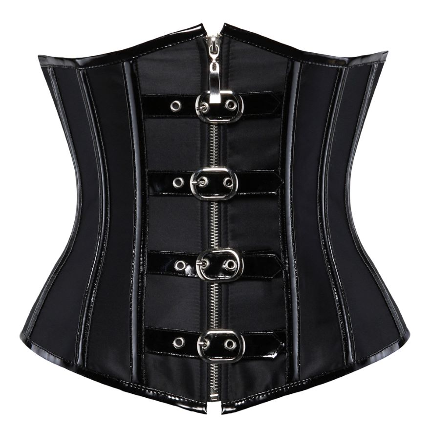 Women Sexy Gothic Faux Leather Underbust Corset Steampunk Spiral Steel Boned Corset Waist Trainer Corsets Bustiers Lingerie Top