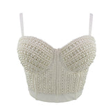 Beading Summer Women Sexy Top Underwear To Wear Out Thin Straps Vest Push Up Bralette Bra Corset Tops