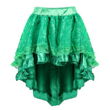stripe green corset top with cup and mini skirt with shoulder straps bustier sexy lace lingerie Carnival dress body shaper