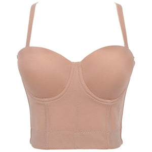 Crop Tank Top With Cups Femme Halter Bustiers Corset Tops Elasticity Mesh Sexy Top Dance Nightclub Lingerie To Wear Out
