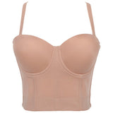 Crop Tank Top With Cups Femme Halter Bustiers Corset Tops Elasticity Mesh Sexy Top Dance Nightclub Lingerie To Wear Out