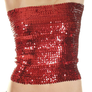 Stretch Sequin Tube Top Glitter Disco Retro Sparkly Boob Bandeau Top Clubwear Sexy Festival Raves Outfit Party Crop Top Costume