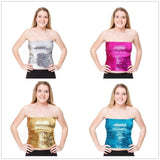 Stretch Sequin Tube Top Glitter Disco Retro Sparkly Boob Bandeau Top Clubwear Sexy Festival Raves Outfit Party Crop Top Costume
