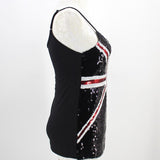 Blue Union Jack England Flag Bling Sequined Ladies Top Party Gift Costumes Sexy Club Adjustable Strap Sequin Cami Top