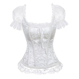 Retro Renaissance Corset Princess Palace Clothing Transparent Shoulder Sleeves Lingerie Bodyshaper straps