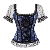 Retro Renaissance Corset Princess Palace Clothing Transparent Shoulder Sleeves Lingerie Bodyshaper straps