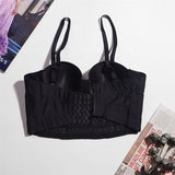 Sexy Slim Beads Acrylic Women Corset Crop Top Built in Bra To Wear Out Off Shoulder Camis Clothes