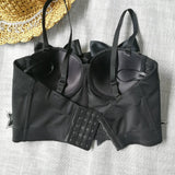 Sexy Bow Rhinestones Female Corset Nightclub Party Short Women Camis In Bra Cropped Crop Top Push Up Breast