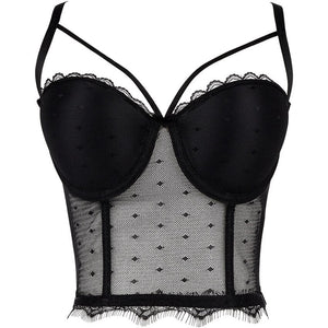 New In Sexy Lace Mesh Crop Top Summer Slim Push Up Bralette Bra Cropped To Wear Out Corset Tops Cami Clothes
