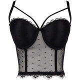 New In Sexy Lace Mesh Crop Top Summer Slim Push Up Bralette Bra Cropped To Wear Out Corset Tops Cami Clothes