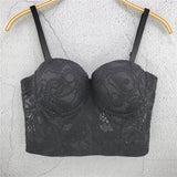 New Summer Embroidery Casual Lace Crop Top To Wear Out Push Up Bralette Bra Cropped Corset Tops Female Sexy Camis Clothing