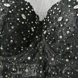 Crop Tops Rhinestone Lace Sexy Women Summer Push Up Cami Top Cropped To Wear Out Bralette Bra Corset