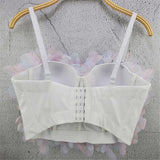 Nightclub Summer Sexy Crop Top Harajuku Sleeveless Women Fairy Camis Tops With Built In Bra Push Up Bralette