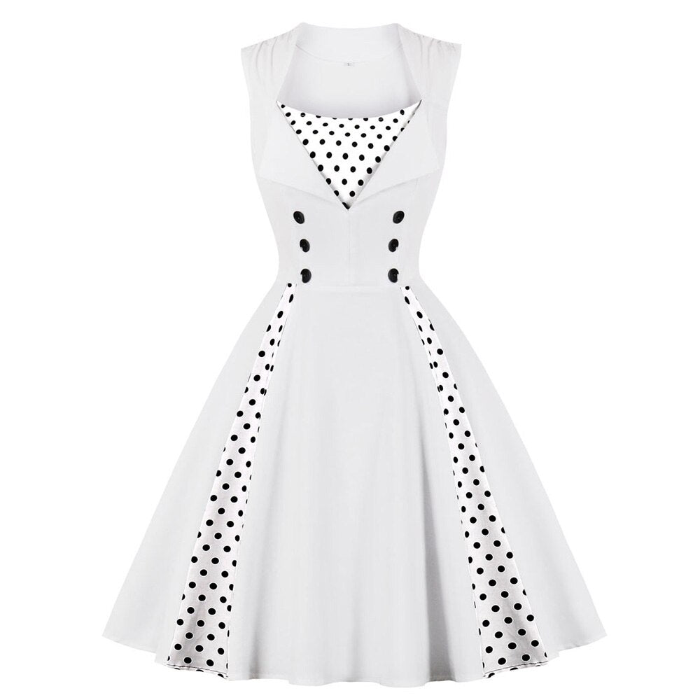 Robe Vintage 50s 60s Retro Cotton Patchwork Pin Up Swing Party Polka D – FashionLoveHunter Robe Vintage 50s 60s Retro Cotton Patchwork Pin Up Swing Party Polka D – FashionLoveHunter