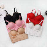 Gold-Plated Chain Corset Top Nightclub Sexy Crop Top To Wear Out Bra Push Up Bustier