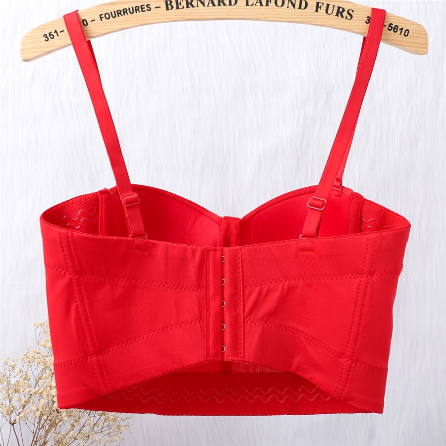 Crop Top With Built In Bra Short Sexy Beading Tassel Rhinestones Tops Push Up Bralette Solid Nightclub Camis