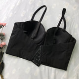 Chain Sequins Crop Top Summer Sexy Corset Nightclub Party Short Women Camis In Bra Sleeveless Cropped