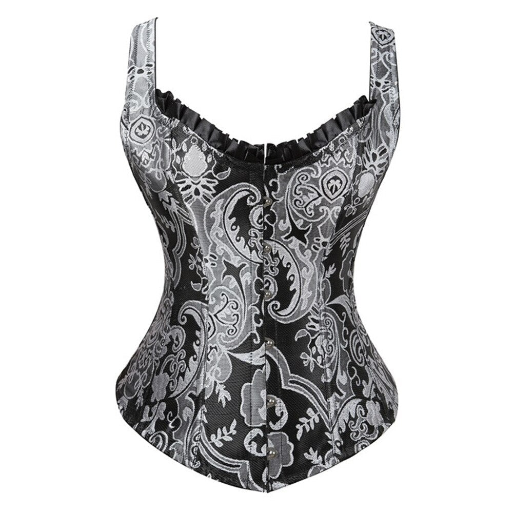 12 Spiral Steel Boned Gothic Women Waist Trainer Corsets Bustier Body Waist Cincher Overbust Top Lingerie Vest Body Shaper